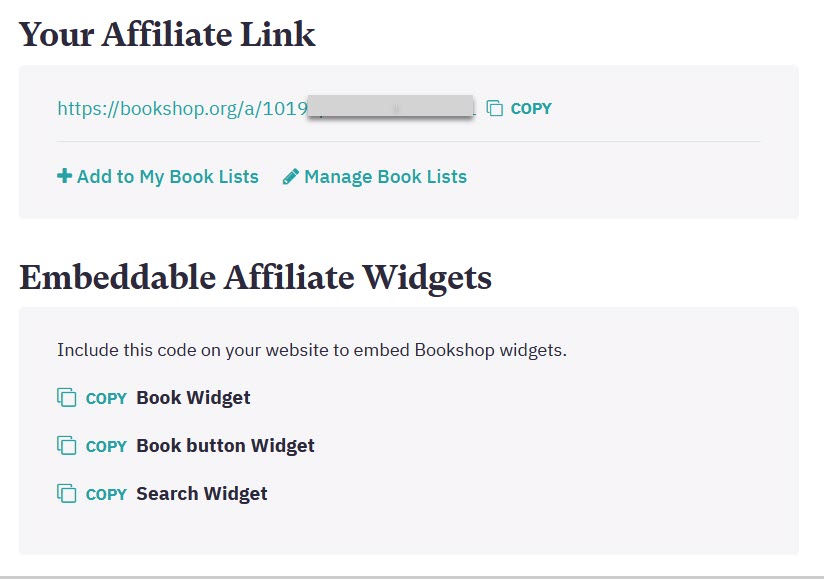 bookshop affiliate info