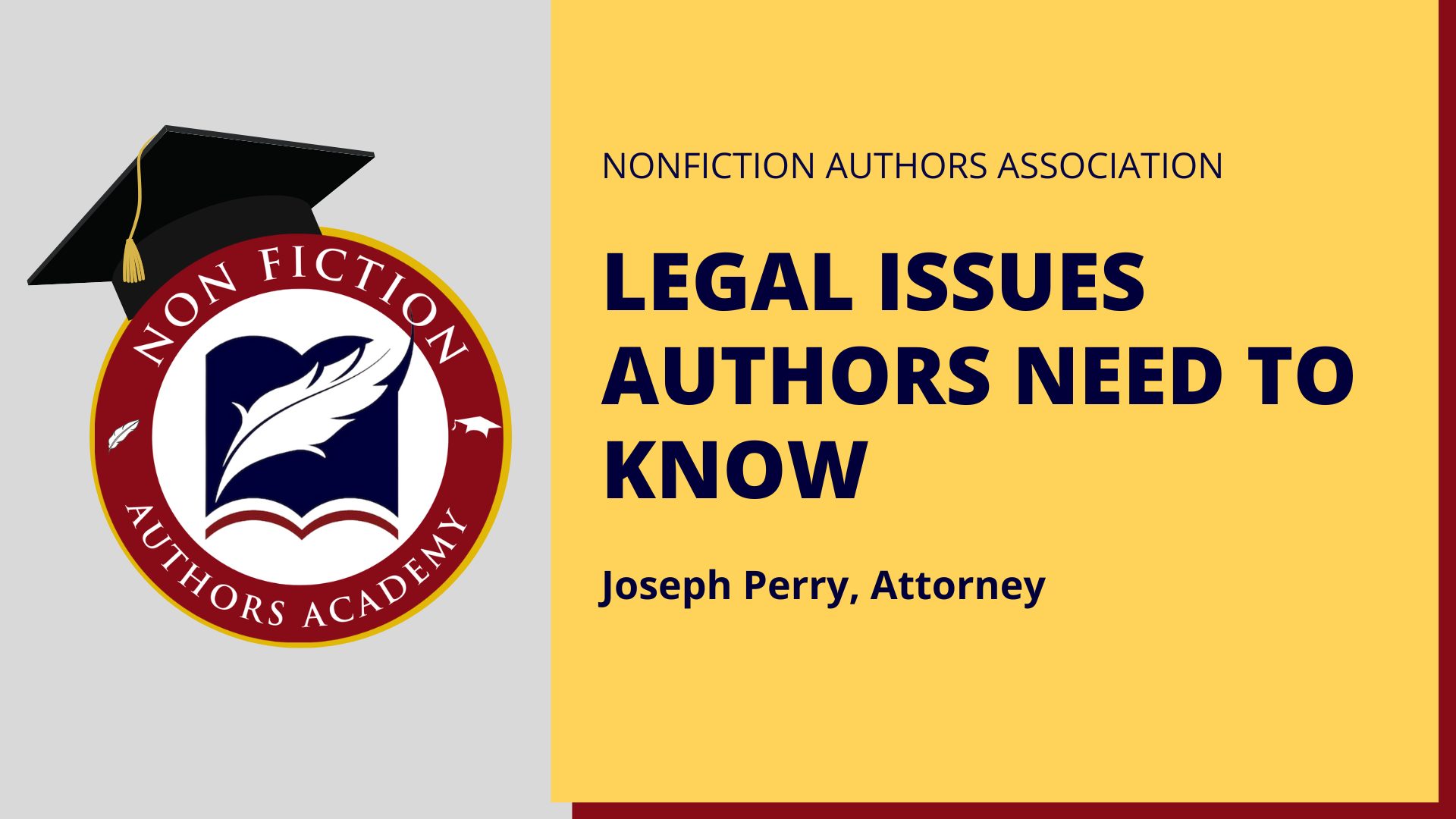 LEGAL ISSUES FOR AUTHORS COURSE